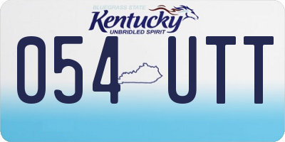 KY license plate 054UTT