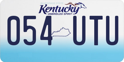 KY license plate 054UTU