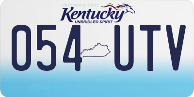 KY license plate 054UTV