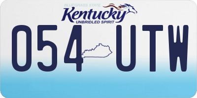 KY license plate 054UTW