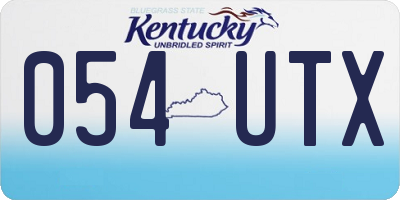 KY license plate 054UTX