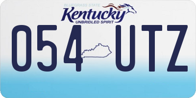 KY license plate 054UTZ