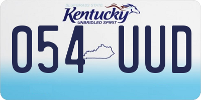 KY license plate 054UUD
