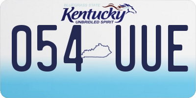 KY license plate 054UUE