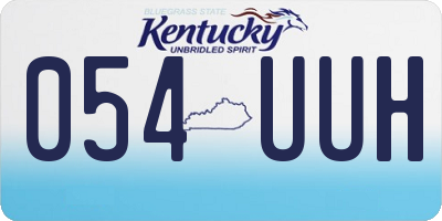 KY license plate 054UUH