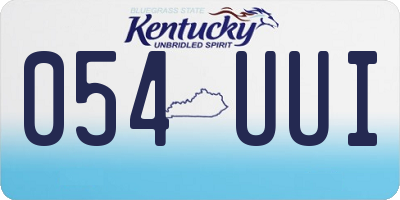 KY license plate 054UUI