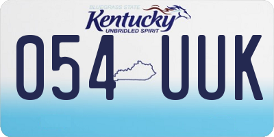 KY license plate 054UUK