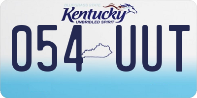 KY license plate 054UUT