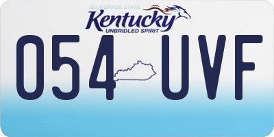 KY license plate 054UVF