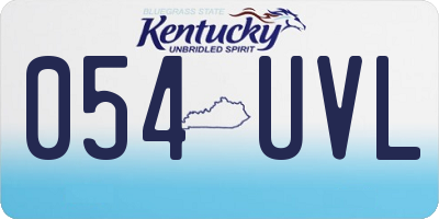 KY license plate 054UVL