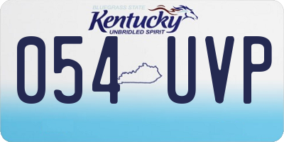 KY license plate 054UVP