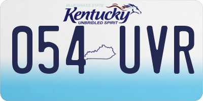 KY license plate 054UVR