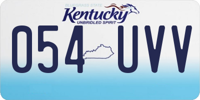 KY license plate 054UVV