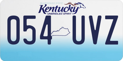 KY license plate 054UVZ