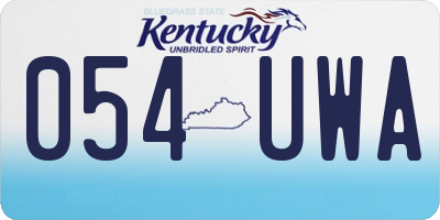 KY license plate 054UWA