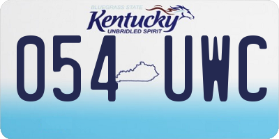 KY license plate 054UWC