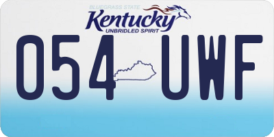KY license plate 054UWF
