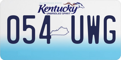 KY license plate 054UWG