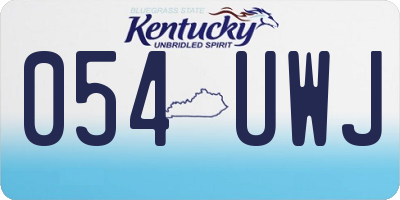 KY license plate 054UWJ