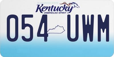 KY license plate 054UWM
