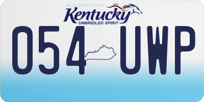 KY license plate 054UWP