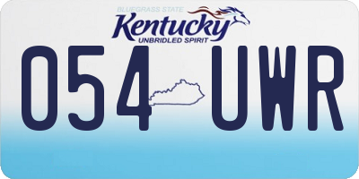 KY license plate 054UWR