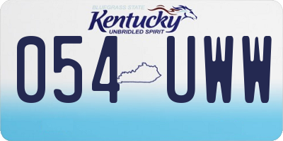 KY license plate 054UWW