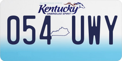 KY license plate 054UWY