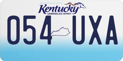KY license plate 054UXA