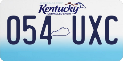 KY license plate 054UXC