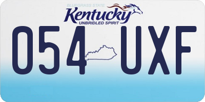 KY license plate 054UXF