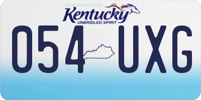 KY license plate 054UXG