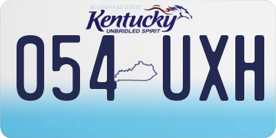 KY license plate 054UXH