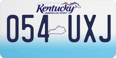KY license plate 054UXJ