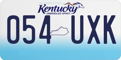 KY license plate 054UXK