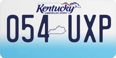 KY license plate 054UXP