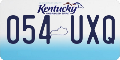 KY license plate 054UXQ