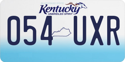 KY license plate 054UXR