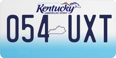 KY license plate 054UXT