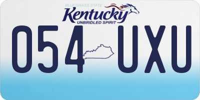 KY license plate 054UXU