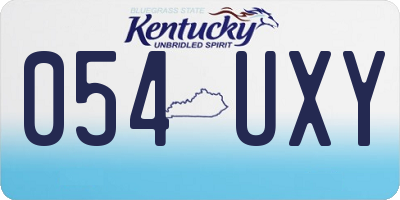 KY license plate 054UXY