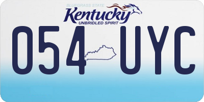 KY license plate 054UYC