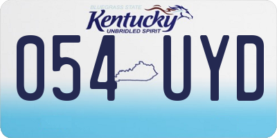 KY license plate 054UYD