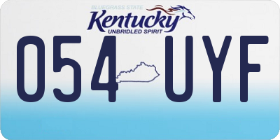 KY license plate 054UYF