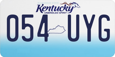 KY license plate 054UYG