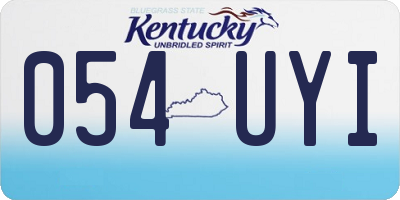 KY license plate 054UYI