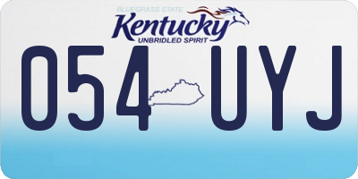 KY license plate 054UYJ