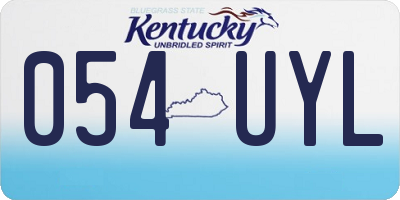 KY license plate 054UYL