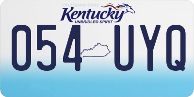 KY license plate 054UYQ