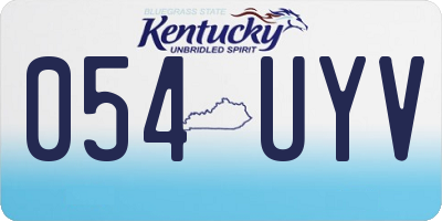KY license plate 054UYV